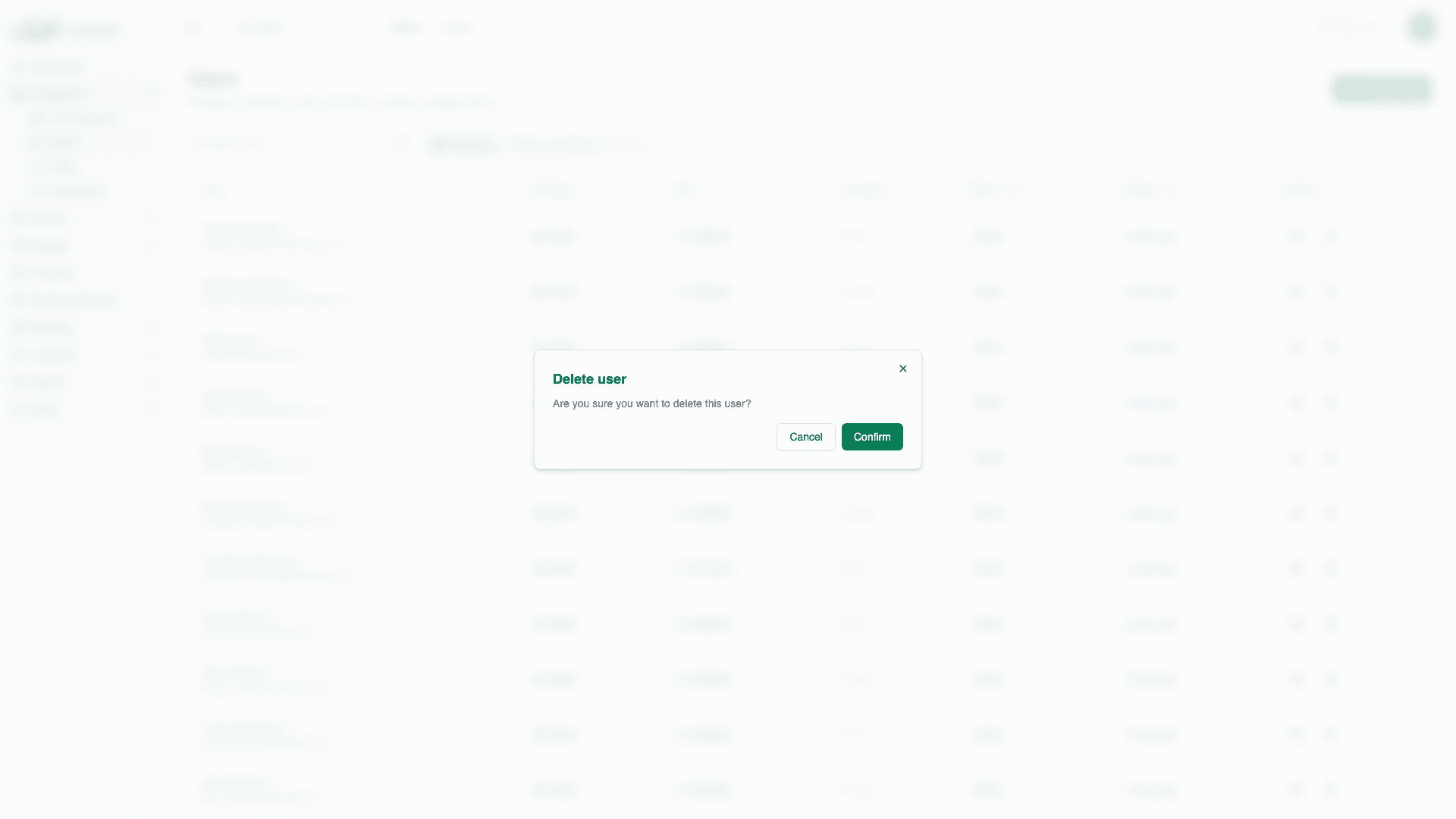 Delete confirmation dialog