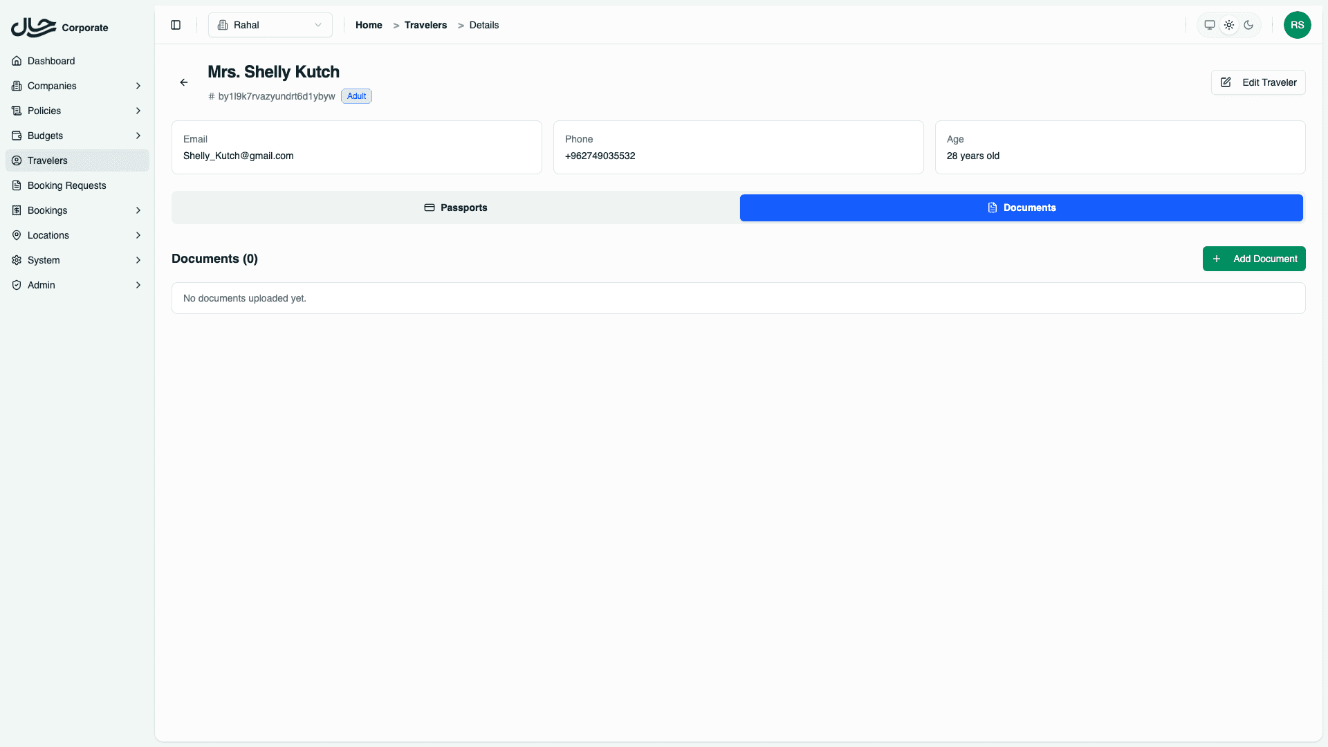Documents tab view